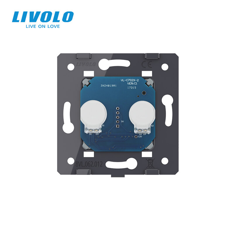 Livolo-interruptor remoto de cortina WallTouch, estándar europeo, control ciego, CA 220 ~ 250V + indicador LED
