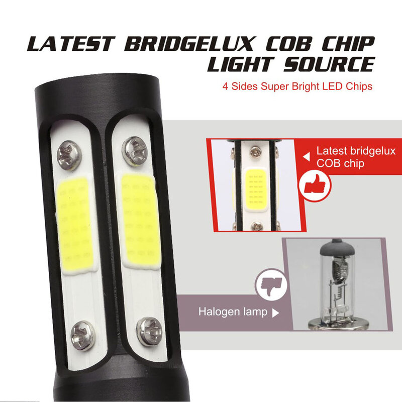 Nouvelles ampoules de phares de voiture LED, 4 côtés, 3000K 6000K 8000K 100W 16000lm 9005 9006 H11 H4 H7 Auto HB3 HB4 9007 HB5