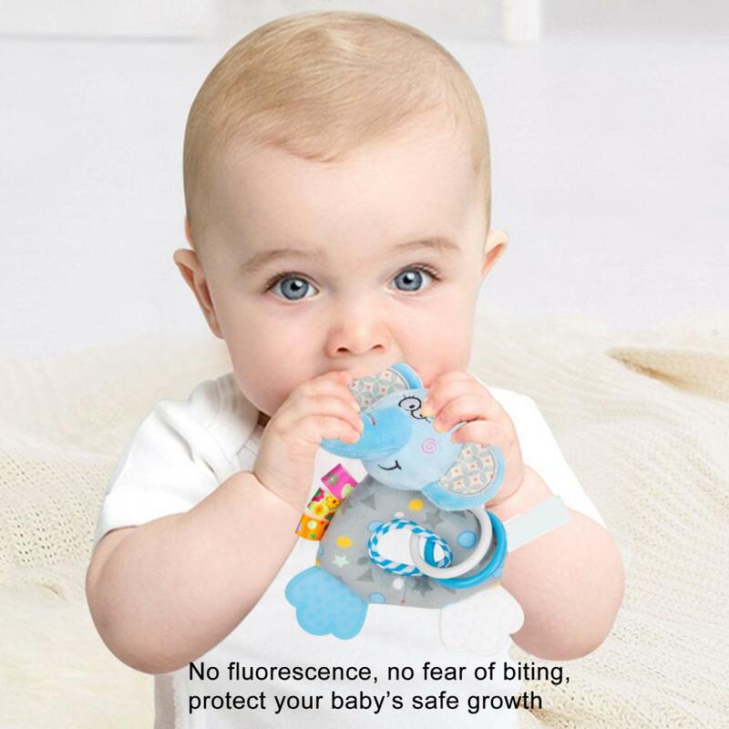 Giocattoli di dentizione di sonaglio del bambino del commestibile resistente al morso di forma della mucca del fumetto del giocattolo di sonaglio per il bambino