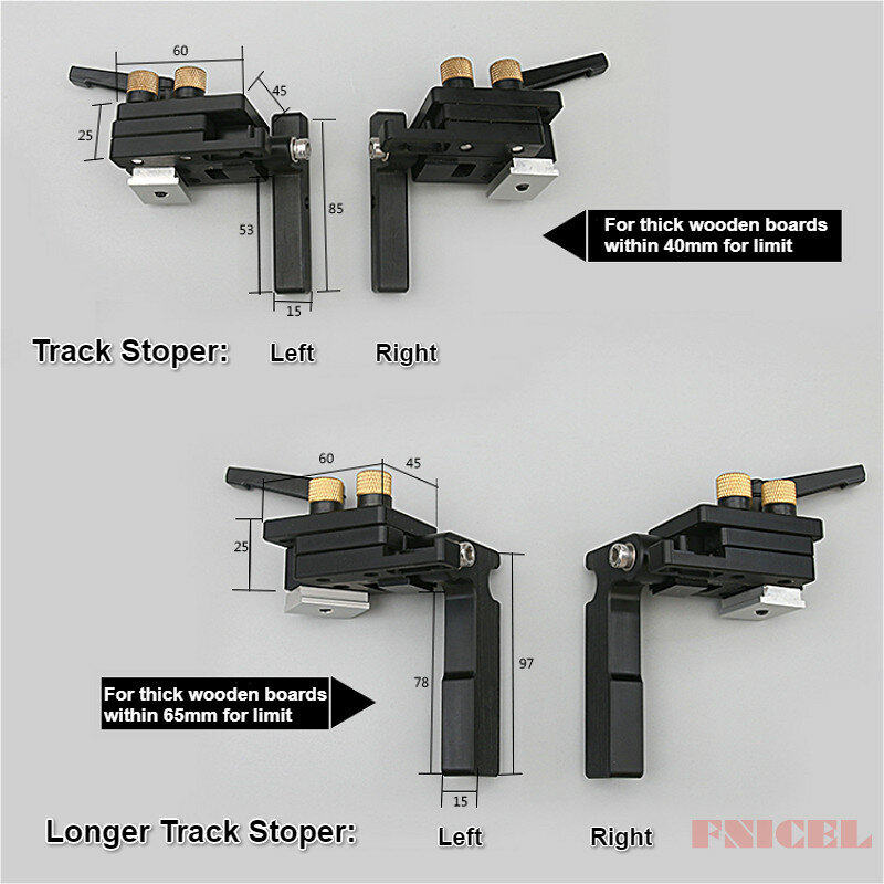 Miter Track Stop Track จำกัดสำหรับ T-Slot T-Tracks หยุด Chute Limiter Locator งานไม้ DIY เครื่องมือคู่มือ