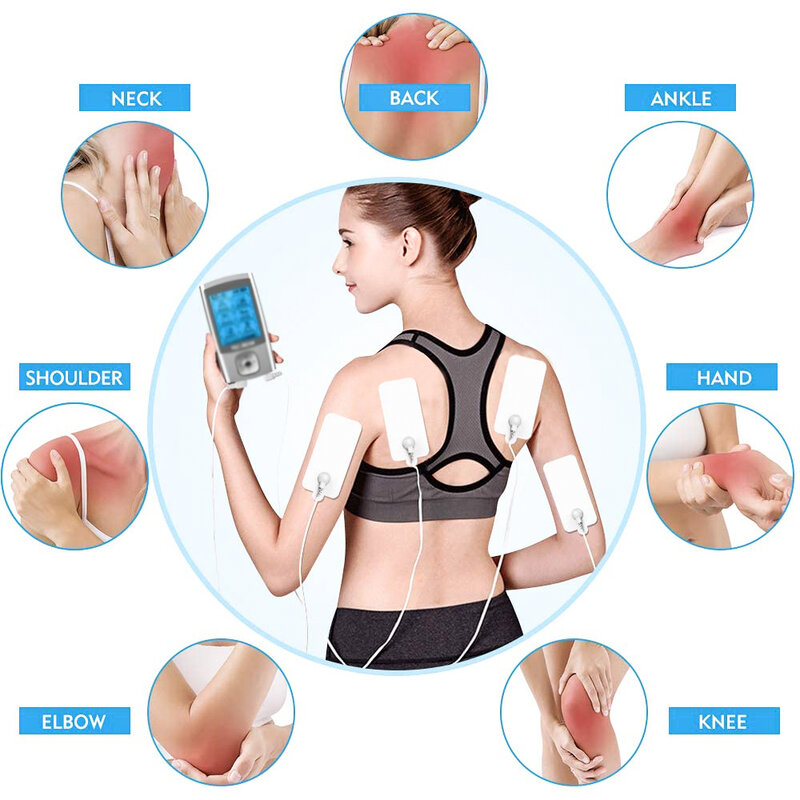 Almohadillas de electrodos no tejidas para máquina de terapia TENS, parche masajeador estimulador muscular, 5x9cm, 50/20 unidades