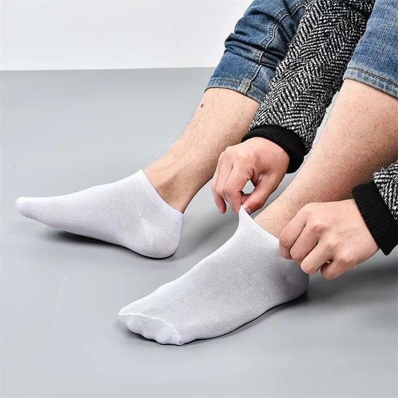 20/30pairs/Men's Casual Boat Socks Solid Color Socks Shallow Mouth Breathable Soft Socks Men's Shoes Gifts Ankle Socks Wholesale