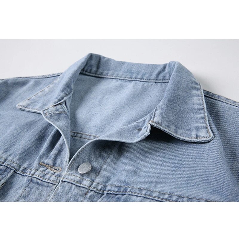 Primavera autunno donna giacca di jeans cappotto a maniche lunghe giacca monopetto in Denim femminile cappotti 2021 abbigliamento moda Top Streetwear