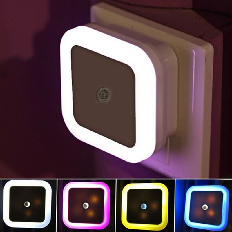 1Pcs LED Night Light Mini Light 220V EU Automatic Sensor Lamp Wall Light for Hallway Kitchen Bathroom Bedroom Stairs Lighting