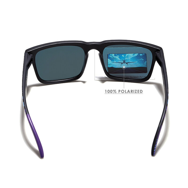 Óculos de sol polarizados unissex, óculos clássicos quadrados para homens e mulheres com caixa original
