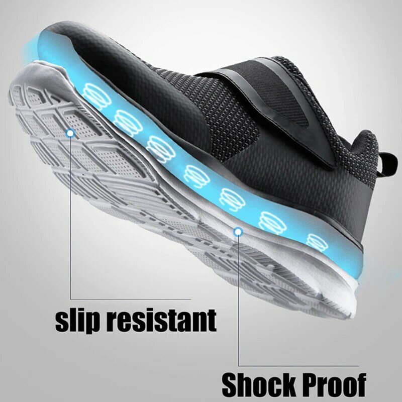 LARNMERN-Zapatos de seguridad con punta de acero para hombre, calzado deportivo a prueba de golpes, para construcción, con protección 3D