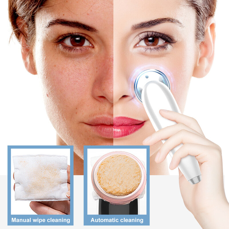 AmazeFan 7in1 masajeador facial RF microcorriente mesoterapia electroporación LED removedor de rejuvenecimiento de la piel belleza de elevación de arrugas Compresa caliente Hidratante Equipo para el cuidado de la piel