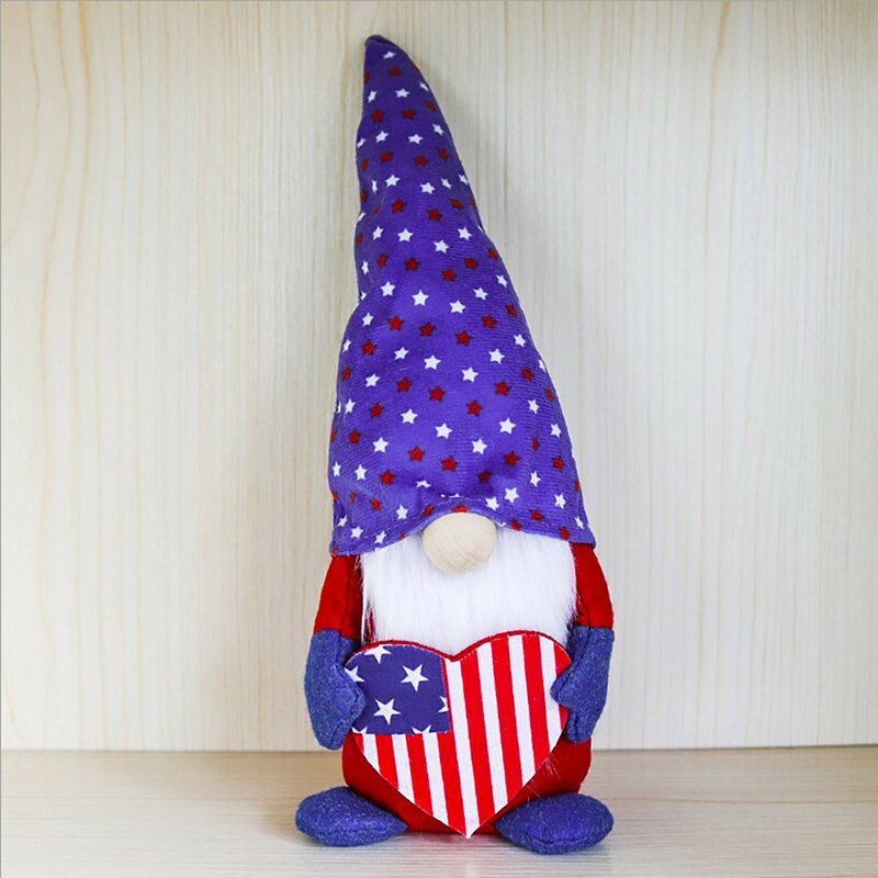 독립 기념일 얼굴이없는 인형 미국 독립 기념일 뾰족한 모자 다리가있는 인형 창조적 인 노인 인형 장식품