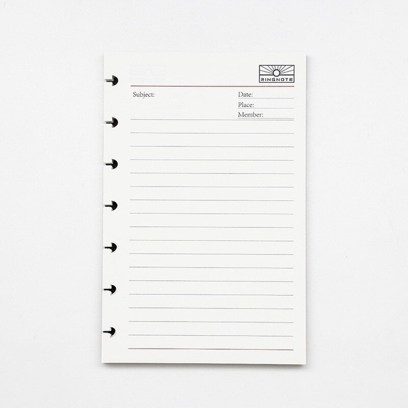 Almofada de notepad com folha solta b6, buraco de cogumelo recarregado dentro de página, refil interno de caderno, renda de papel para escrita dentro, ligação de página diy