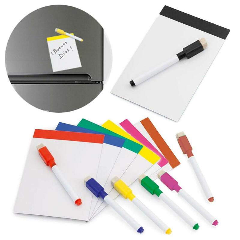 Magnetische White Board Voor Koelkast + Zwart Marker Met Magneet En Gum | 10,5X15 Cm | Kleur Een kiezen-Koelkast Board