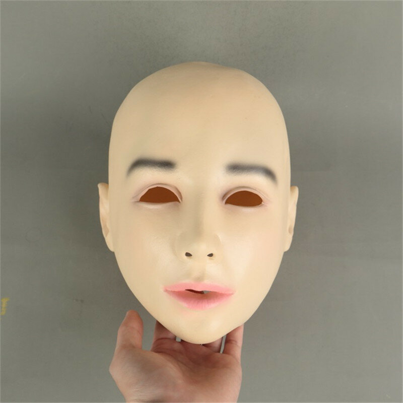 Realistische Sexy Dame Weibliche Maske Latex Sonnencreme Gesicht Maske Frauen Haut Maskerade Maske Transgender Halb Abgedeckt Maske Rolle Spielen