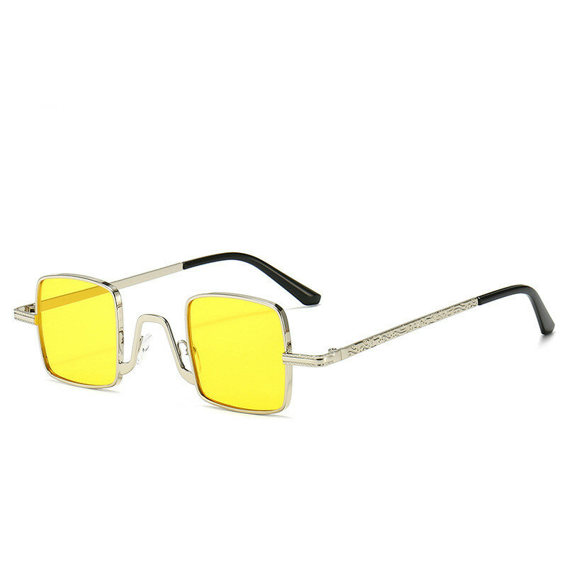 Винтажные квадратные металлические солнцезащитные очки для мужчин и женщин, модные дизайнерские классические ретро-очки с защитой UV400