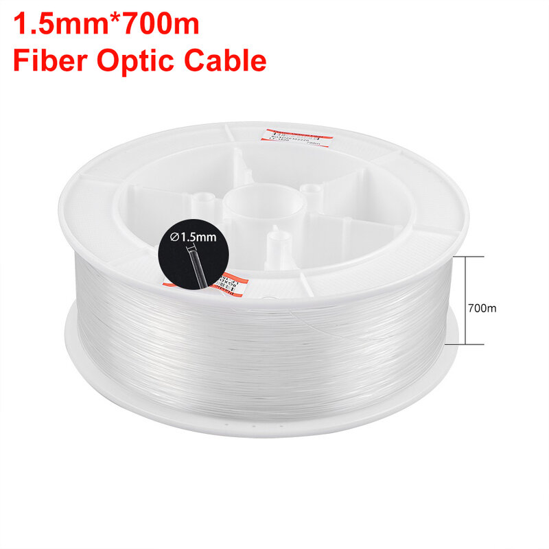 Cable de fibra óptica de plástico PMMA, 1,5mm, 700M