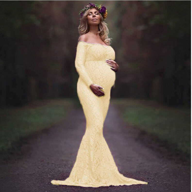 2021 macierzyńskiego fotografia rekwizyty Maxi ubrania ciążowe koronkowa sukienka ciążowa fantazyjne do robienia zdjęć lato sukienka ciążowa S-3xl
