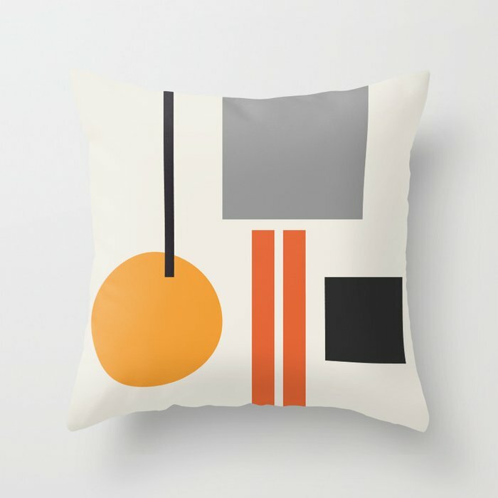 Orange Color Throw Pillow Case Mid Century Geometric Cushion Covers for Home Sofa Chair Decorative Pillowcases