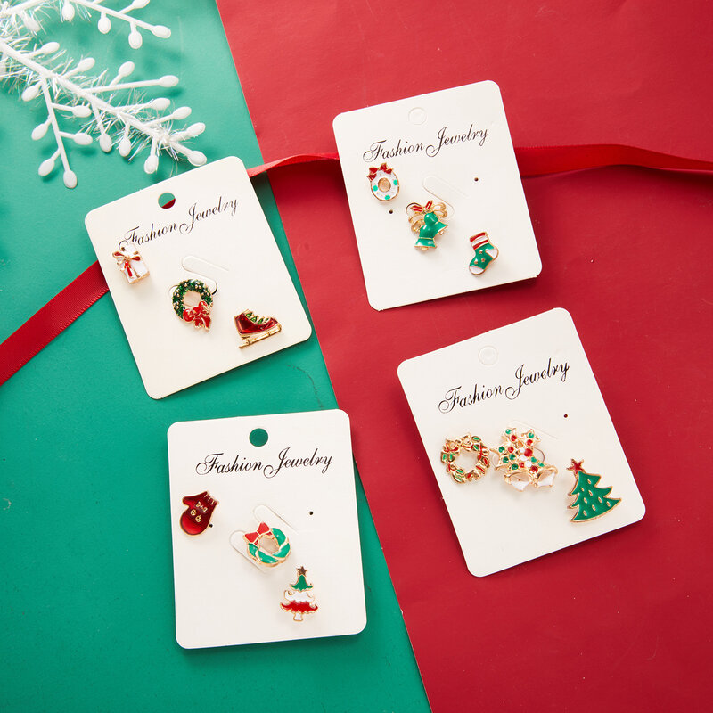 2/3 sztuk wesołych świąteczne broszki zestaw skarpety świąteczne choinka Elk emaliowana przypinka mała broszka kobiet Fashion Party biżuteria prezenty