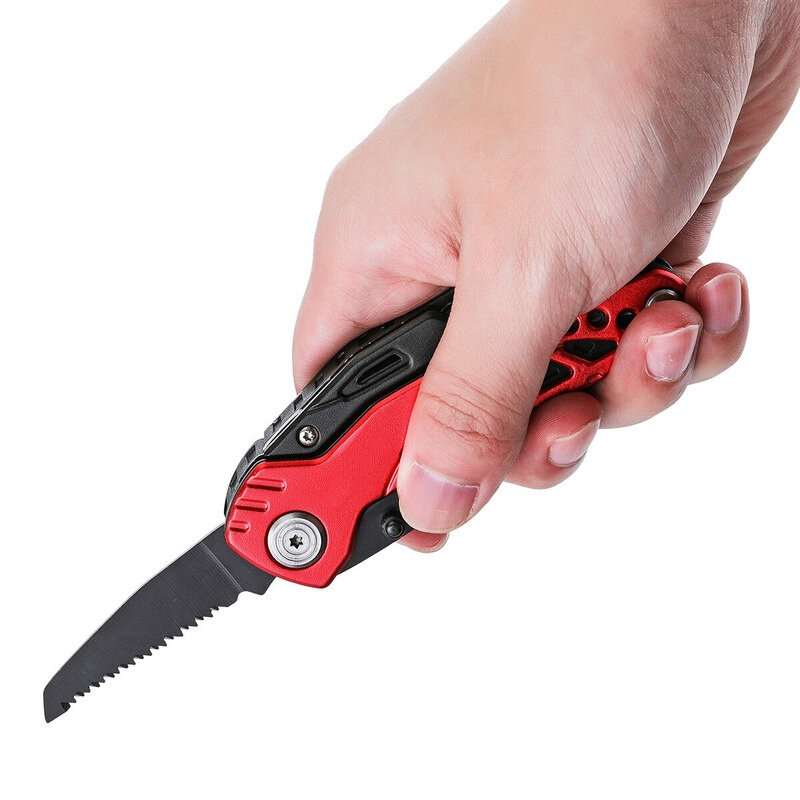 JUSTINLAU 13 In 1 Multi-function Folding Tool Kitchen Bottle Opener Sharp Pocket Multitool Pliers Saw Blade Knife Screwdriver