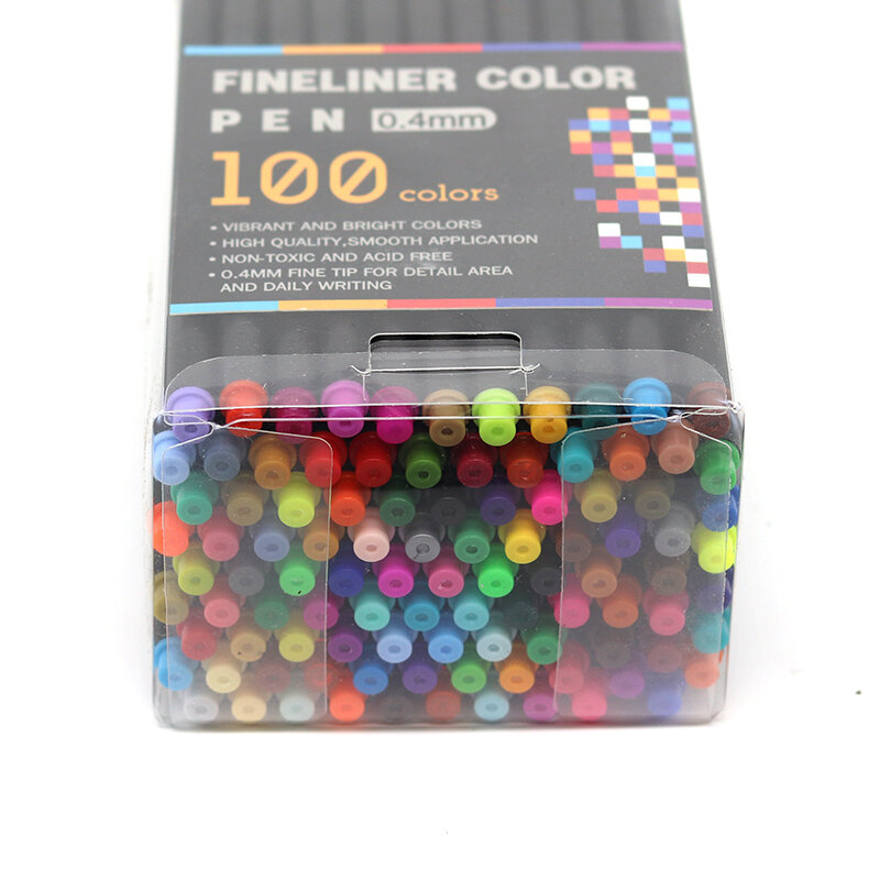 100色のファインアイライナーペン,フェルトペン,0.4mm,学校用スケッチ用マーカー,ドローイング用品