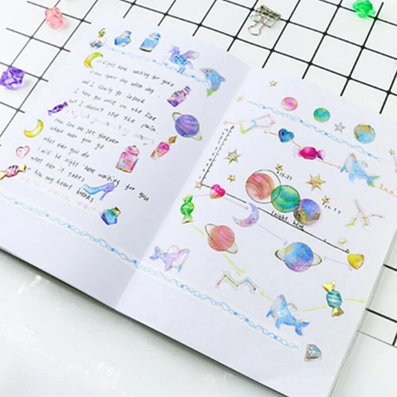 Moon Stars Gilding Decorative Stickers Unicorn Adhesive Stickers DIY Decoration Diary Stationery Stickers Children Hand Account