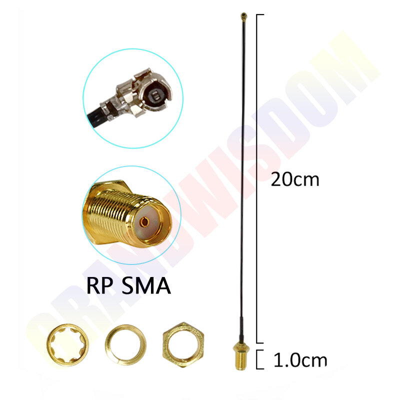 10P 868Mhz Lora Antenne Iot 3bdi Sma Male Connector Gsm Antena 868 915 Mhz Antenne 21Cm RP-SMA te Ufl./Ipx 1.13 Pigtail Kabel