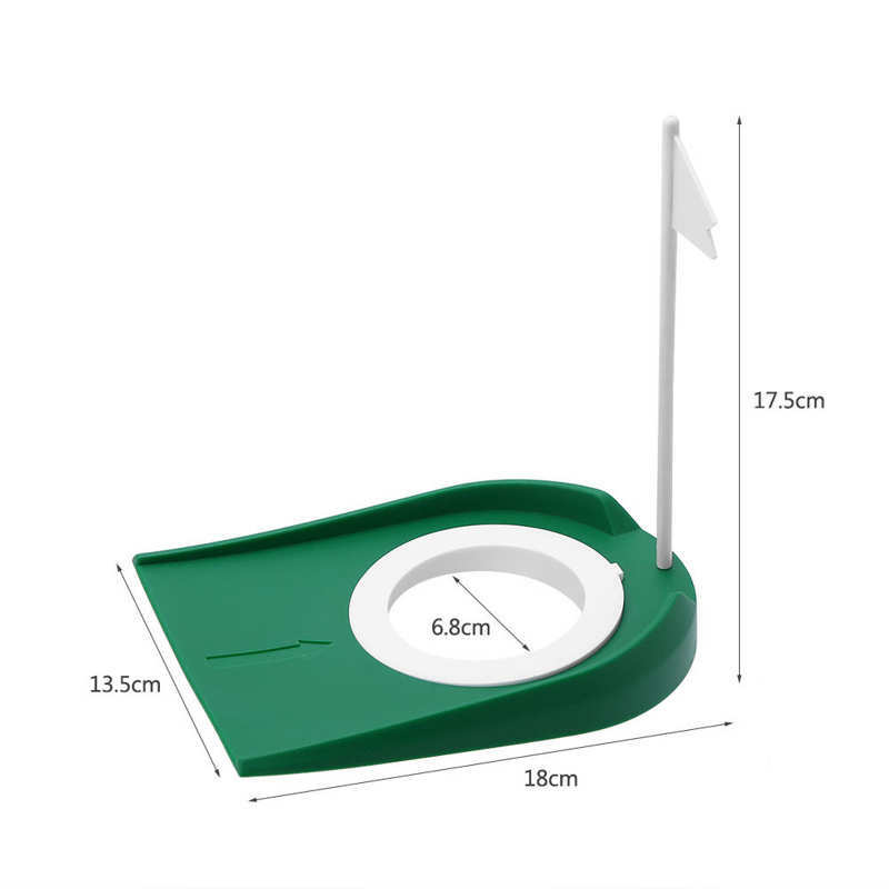 Indoor  Putting Trainer With Hole Flag Putter Green Plastic  Training Pad Putting Cup Practice Aid