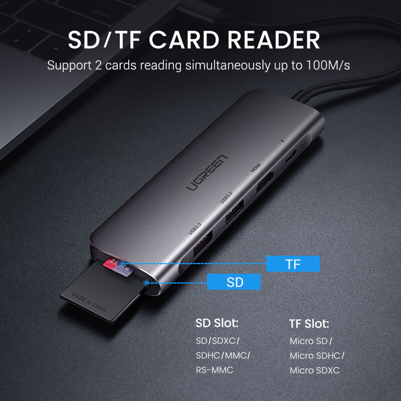 UGREEN USB Type C 케이블-HDMI 어댑터 4K60HZ USB C Thunderbolt 3 HDMI 분배기-MacBook Pro Air iPad Samsung S10/S9 Xiaomi