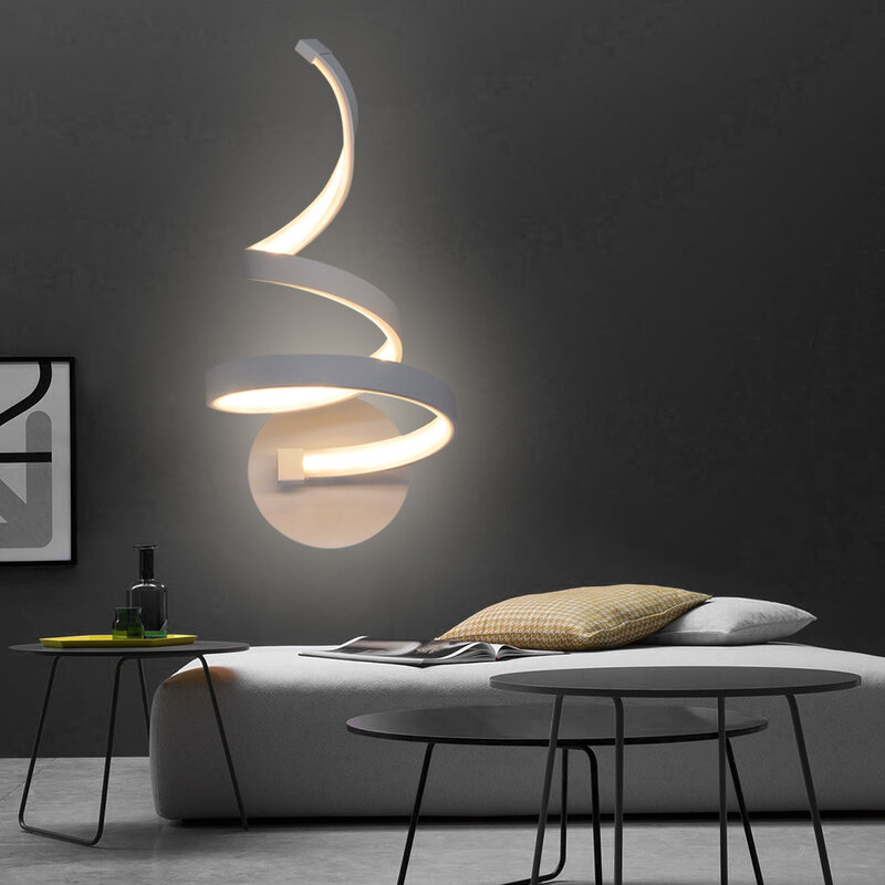 밝은 20W 현대 철 Led 벽 램프 벽 마운트 아크릴 조명 침실 침대 옆 배경 TV 계단 보루 LED