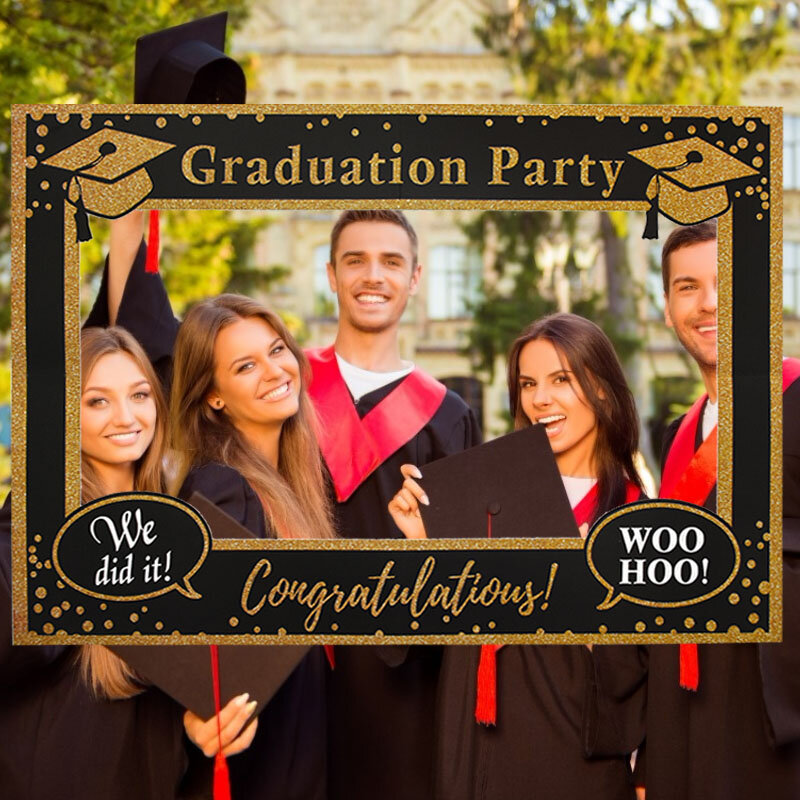 Feliz graduação bandeira decoração da parede graduação foto cabine prop graduação decorações de festa parabéns graduação 2021 balão