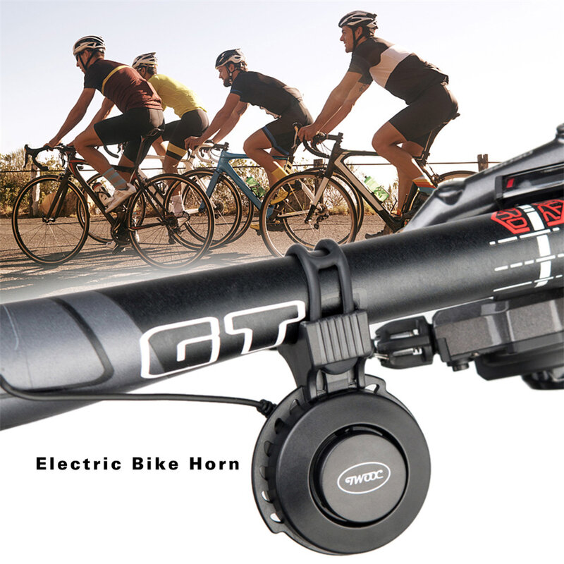 Buzina para bicicleta recarregável 120db, guidão à prova d'água, alarme para buzina de bicicleta, para ciclismo e de estrada, com caixa twooc