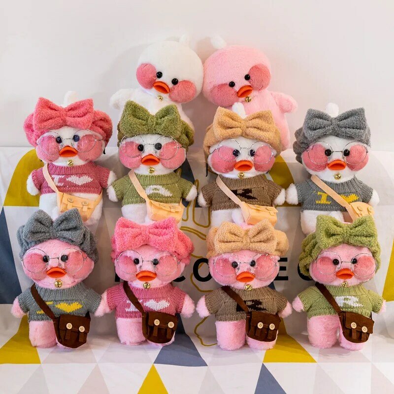 30CM Cartoon LaLafanfan kaczka pluszowa zabawka nadziewane miękkie Kawaii słodkie zwierząt lalki koreański kwas żółty kaczki dzieci dziewczyny urodziny prezenty