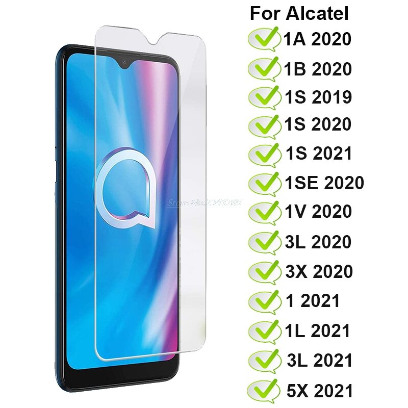 Tempered Glass For Alcatel 5X 1 L A B 1S 1SE 1V 3L 3X 2020 2021 Screen Protector 5002A 5028Y 5030F 5007U 5029Y Protective Glass