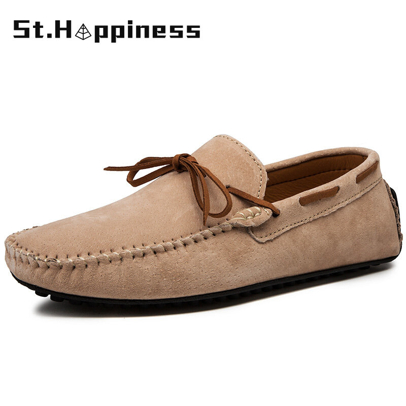 New Fashion Men Shoes High Quality Soft Leather Loafers Moccasins Men's Flats Breathable Driving Shoes Casual Shoes Big Size 47