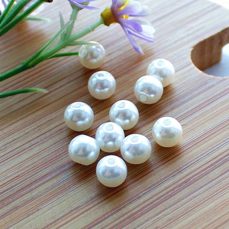 3/4/5/6/8/10/12/14/16mm perle perle tonde allentate perle distanziate acriliche imitazione per creazione di gioielli perline di perle per indumenti fai da te