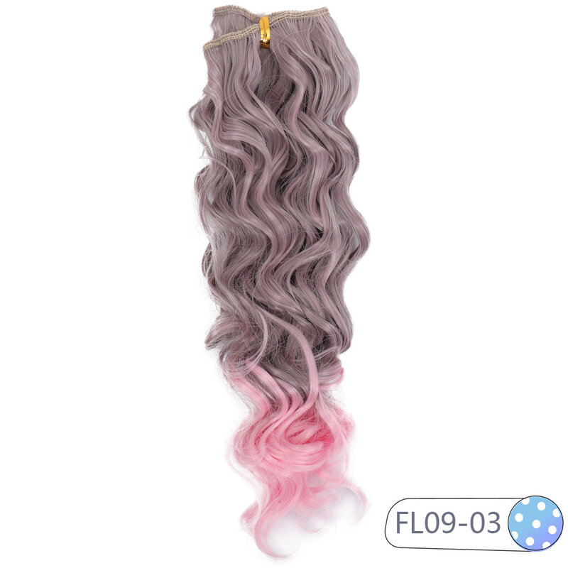 Bybrana Long Curly Black Brown White Hair High Temperature Fiber 25cm*100cm BJD SD Wigs DIY Wig for Dolls