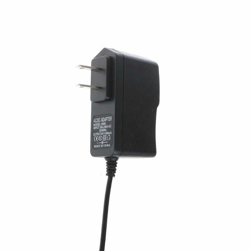 Conversor adaptador dc 9v 600ma 0.6a ac carregador de parede fonte de alimentação eua plug