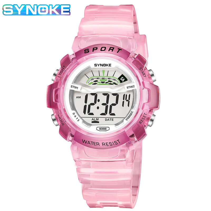 SYNOKE – montre-bracelet de sport pour enfants, colorée, lumineuse, étanche, numérique, alarme, pour écoliers, cadeaux pour garçons et filles