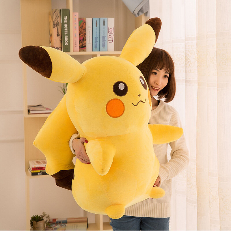 Peluche pikachu de 65cm pour enfant, oreiller, dessin animé Kawaii, cadeau d'anniversaire, de noël, jouets pokémon