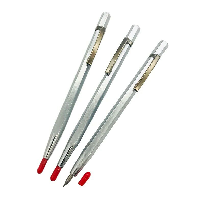 Conical Tungsten Steel Tip Scriber Clip Pen for Ceramics Glass Shell Metal lettering Marking Tool White