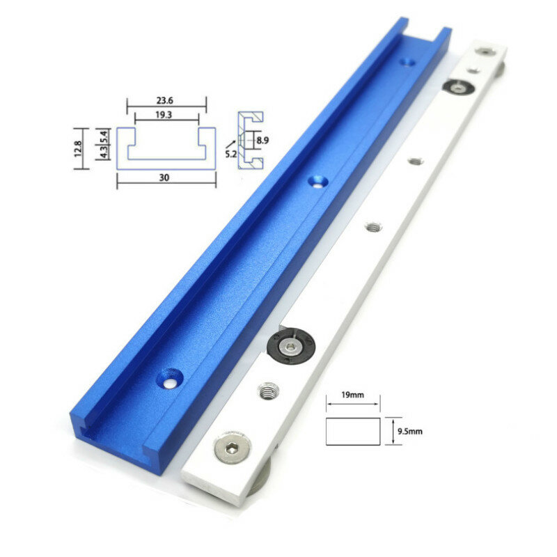 Woodworking Aluminium Alloy Miter Track Slot atau Miter Slider Bar Table Saw Miter Gauge Rod T Track Slot Workpiece DIY Tools