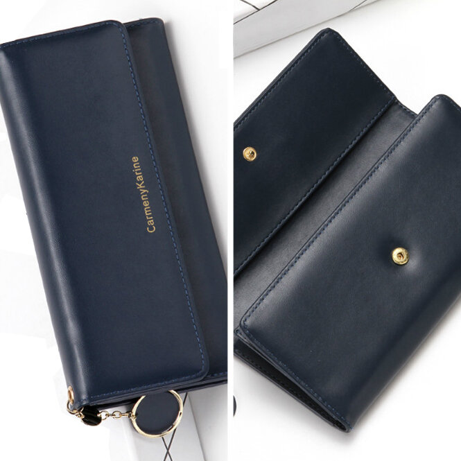 Nouvelle mode femmes portefeuilles marque lettre longue Tri-fold portefeuille sac à main en cuir frais femme embrayage porte-carte Cartera Mujer