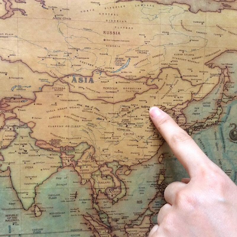 71*36センチメートル航海海の世界地図レトロ古いアート紙絵画地球儀地図装飾stickerjournalポスターカフェアンティークポスター