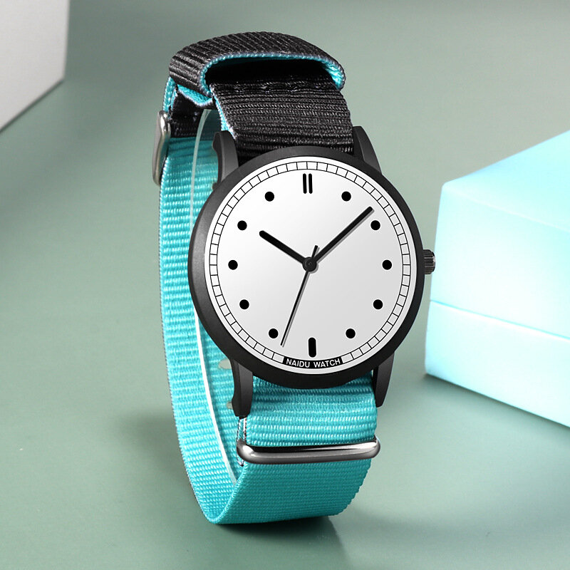 Relógio de pulso de quartzo simples mostrador redondo senhoras reloj mujer relógios para feminino 2019 nova moda naidu relógio feminino cinta de náilon