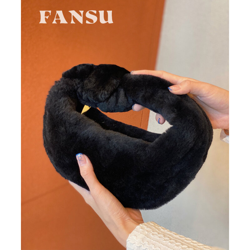 FANSU Autumn And Winter New Fashion Armpit Bag For Women Plush Soft Waxy Hand Bag Cloud Dumpling Knot Bag