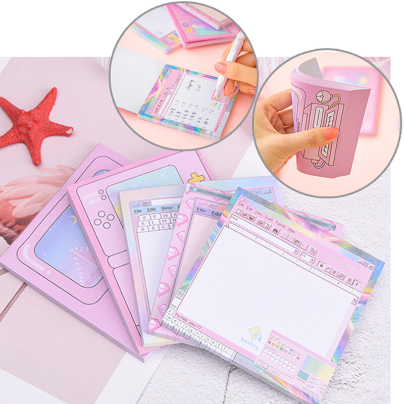 Times Computer Game modello carta Memo Pad segnalibro cancelleria rosa appiccicoso blocco note regalo consegna casuale