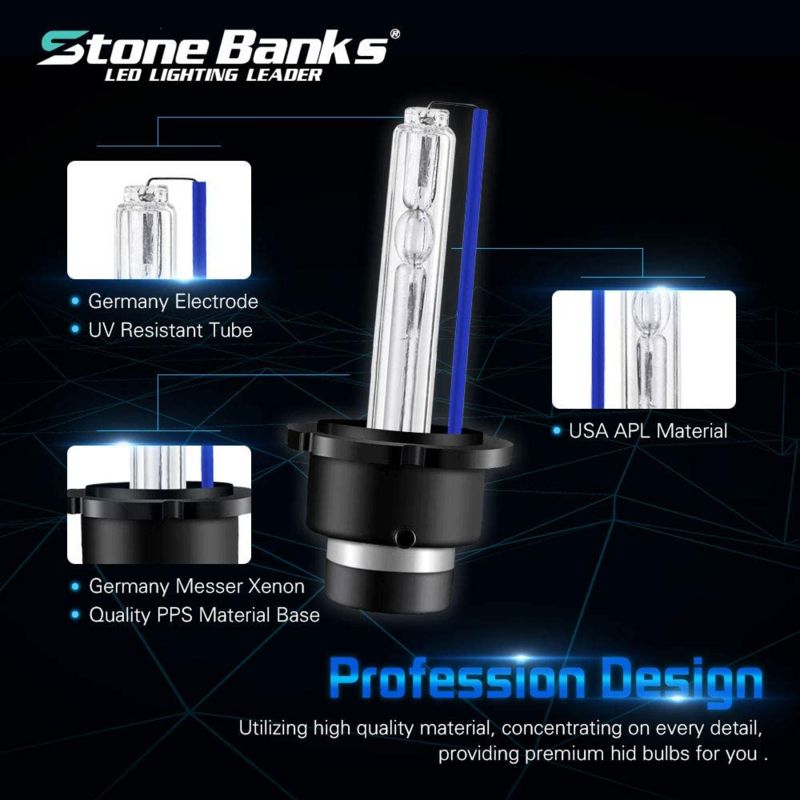 Stone Banks-bombillas de xenón para faros delanteros de coche, Kit de repuesto de 2 piezas, 12V, 55W, D2S, D2R, D2C, HID, 6000K, 8000K, D2R, D2C, D2S