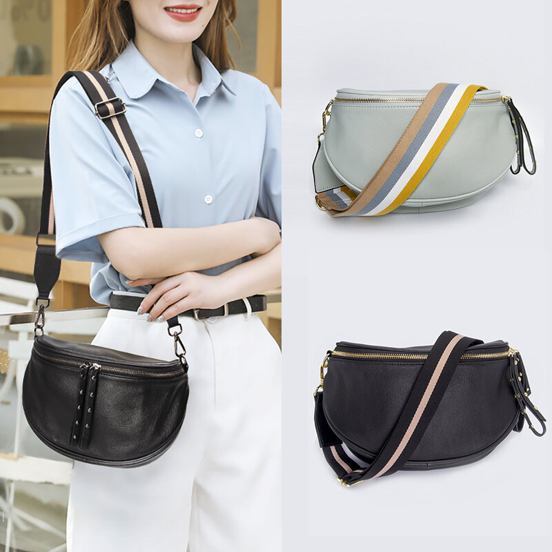 Ellovado Luxury Soft Genuine Leather Women Waist Packs New Designer Bags Fashion Cowhide Handbag Multi-Purpose Chest Bag