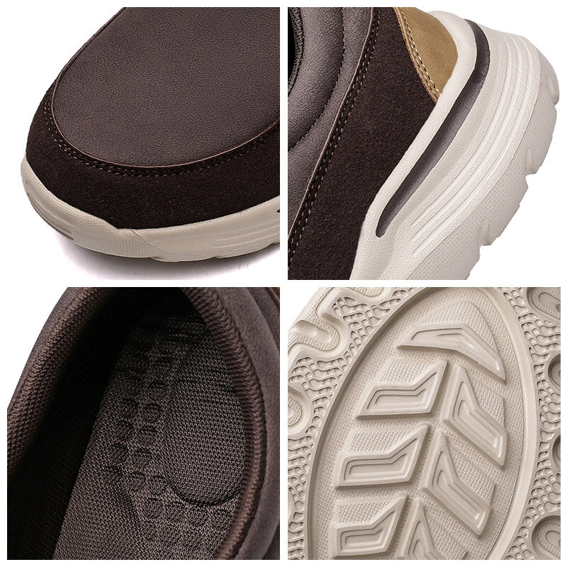 Chaussures en cuir ultralégères à semelles épaisses pour hommes, décontractées, confortables, pour la marche et la conduite en plein air, grande taille 48