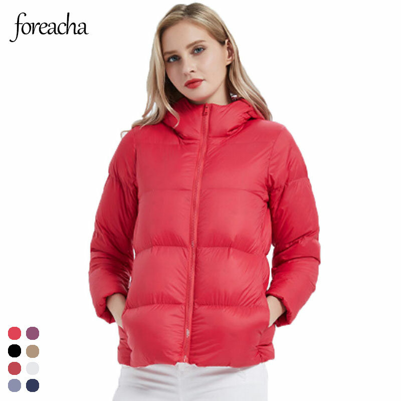 MGFashion 2021 뉴 후드 플러스 사이즈 다운 재킷 여성 2021 겨울 화이트 오리 슬림 파커 스 지퍼 굵은 짧은 겉옷