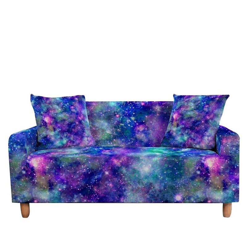 Galaxy Starry Sky Stretch Sofa Abdeckung für Wohnzimmer Schnitt Couch Abdeckung Elastische Sessel Hussen Sofa 1/2/3/4 Sitzer