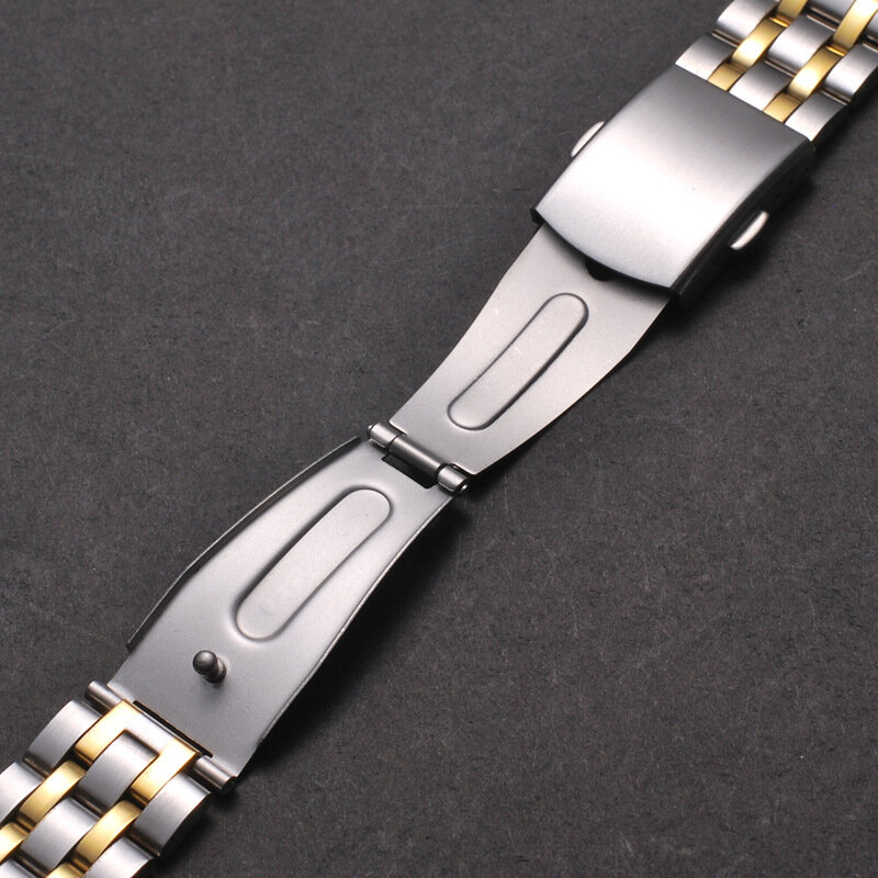 Серебристо-золотые мужские часы с ремешком из нержавеющей стали с Т-образной застежкой на запястье для женщин 18 мм 20 мм 22 мм аксессуары